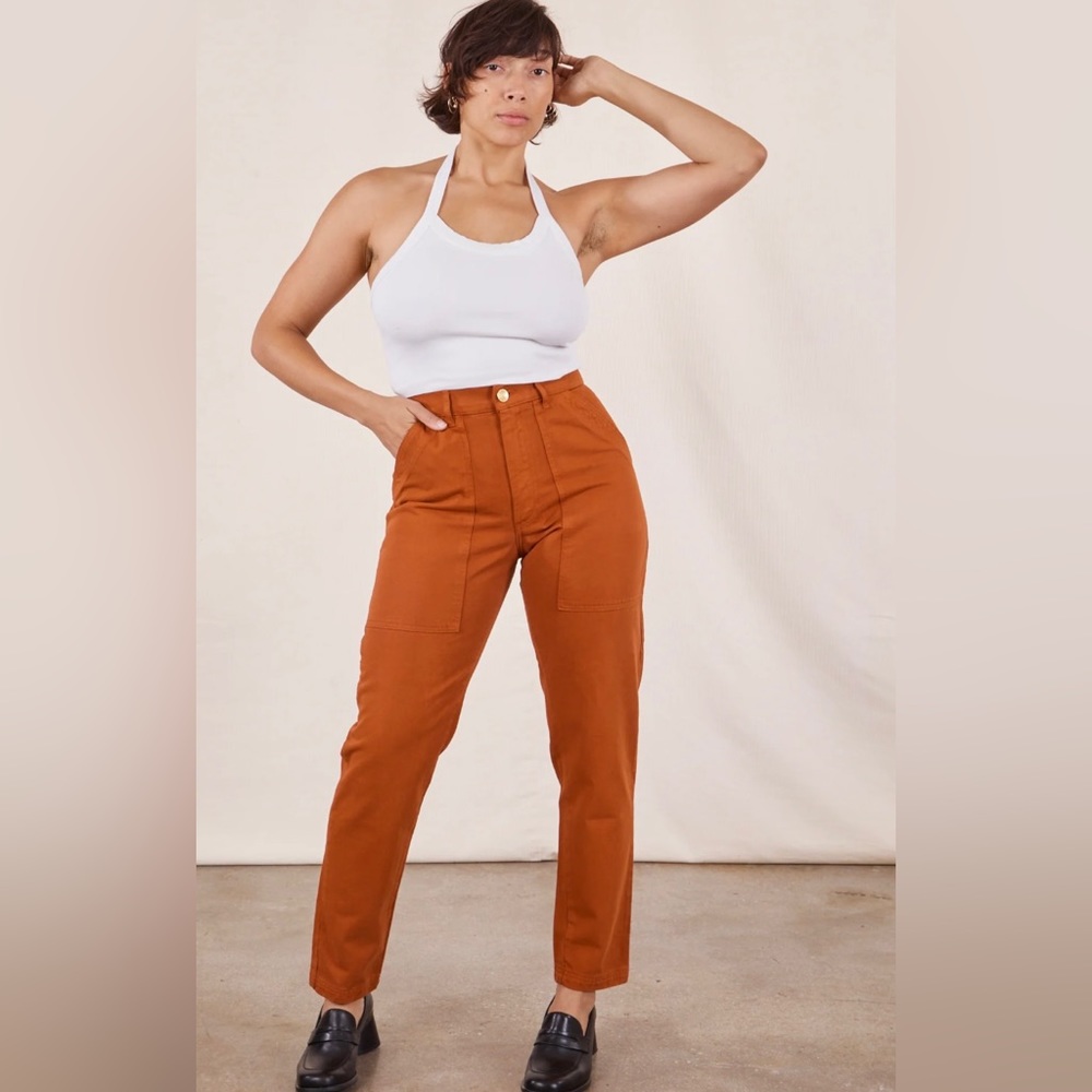 NWT BIG BUD PRESS burnt terracotta pencil pants size S